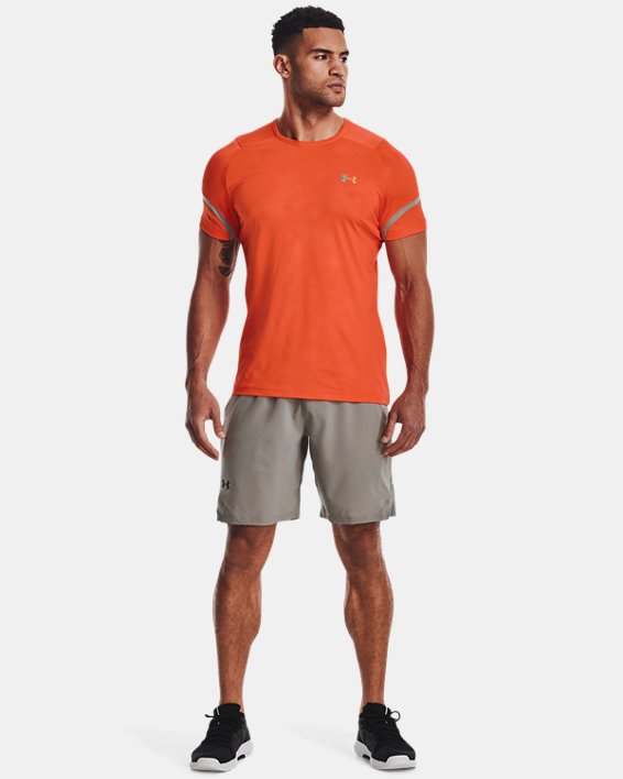 Men's UA RUSH™ Emboss Short Sleeve, Orange, pdpMainDesktop image number 2